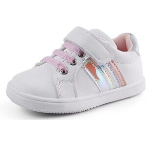 Nauti Nati Baby Sneakers Size 18-24 M White and Pink Non Slip First Walking